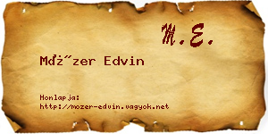 Mózer Edvin névjegykártya